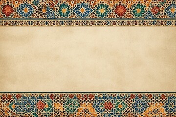 Ornate floral pattern artfully borders a textured parchment backdrop, creating an elegant space for personalized messages