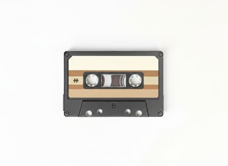 Obraz premium Retro cassette tape collection home studio image minimalist setting top-down view nostalgia concept