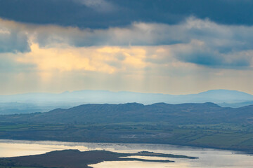 Fototapeta premium View over Ballysadare Bay from Queen Maeve’s Trail, Knocknarea Mountain, County Sligo