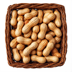 Fototapeta premium Peanuts in wicker basket a healthy snack food