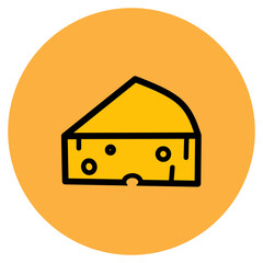 Vector Graphic of Cheese on Orange Background
