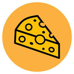 Vector Graphic of Cheese on Orange Background