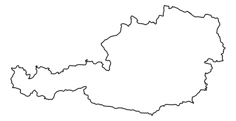 Austria Vector Map Outline | Editable Austria SVG Line Art | Minimalist Country Map for Design & Education