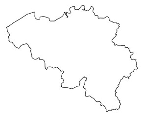 Belgium Vector Map Outline | Editable Belgium SVG Line Art | Minimalist Country Map for Design & Education