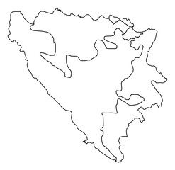Bosnia and herzegovina Vector Map Outline | Editable Bosnia and herzegovina SVG Line Art | Minimalist Country Map for Design & Education