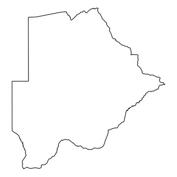 Botswana Vector Map Outline | Editable Botswana SVG Line Art | Minimalist Country Map for Design & Education