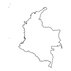 Colombia Vector Map Outline | Editable Colombia SVG Line Art | Minimalist Country Map for Design & Education