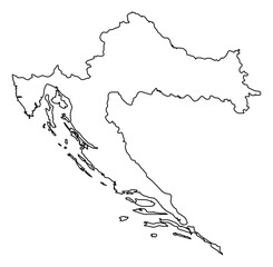 Croatia Vector Map Outline | Editable Croatia SVG Line Art | Minimalist Country Map for Design & Education