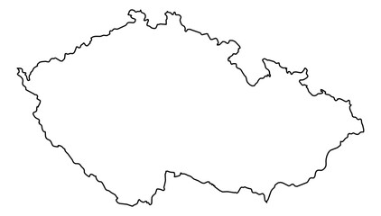 Czech Republic Vector Map Outline | Editable Czech Republic SVG Line Art | Minimalist Country Map for Design & Education