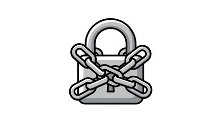 Robust digital security concept featuring a sturdy padlock entwined with strong chains, symbolizing restricted access, data protection, and online privacy