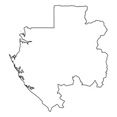 Gabon Vector Map Outline | Editable Gabon SVG Line Art | Minimalist Country Map for Design & Education