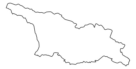 Georgia Vector Map Outline | Editable Georgia SVG Line Art | Minimalist Country Map for Design & Education