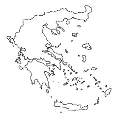 Greece Vector Map Outline | Editable Greece SVG Line Art | Minimalist Country Map for Design & Education
