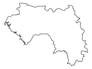 Guinea Vector Map Outline | Editable Guinea SVG Line Art | Minimalist Country Map for Design & Education