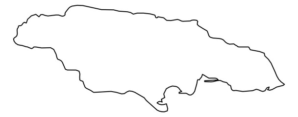 Jamaica Vector Map Outline | Editable Jamaica SVG Line Art | Minimalist Country Map for Design & Education