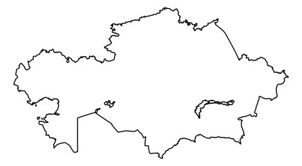 Kazakhstan Vector Map Outline | Editable Kazakhstan SVG Line Art | Minimalist Country Map for Design & Education