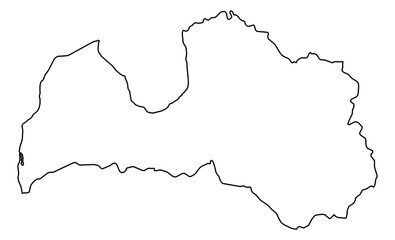 Latvia Vector Map Outline | Editable Latvia SVG Line Art | Minimalist Country Map for Design & Education
