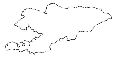 Kyrgyzstan Vector Map Outline | Editable Kyrgyzstan SVG Line Art | Minimalist Country Map for Design & Education