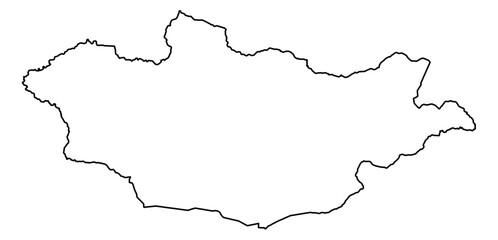 Mongolia Vector Map Outline | Editable Mongolia SVG Line Art | Minimalist Country Map for Design & Education