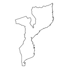 Mozambique Vector Map Outline | Editable Mozambique SVG Line Art | Minimalist Country Map for Design & Education