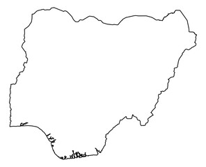 Nigeria Vector Map Outline | Editable Nigeria SVG Line Art | Minimalist Country Map for Design & Education