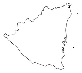 Nicaragua Vector Map Outline | Editable Nicaragua SVG Line Art | Minimalist Country Map for Design & Education