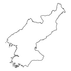 North Korea Vector Map Outline | Editable North Korea SVG Line Art | Minimalist Country Map for Design & Education