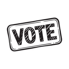 Vote stamp graphic with distressed texture