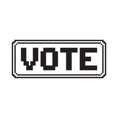 Pixelated vote button in retro video game style
