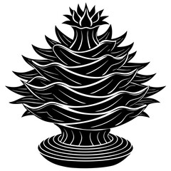 Layered cactus tree dynamic shape vector illustration scalable graphic design