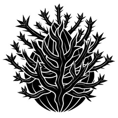 Intricate layered cactus tree illustration scalable vector graphic for design projects