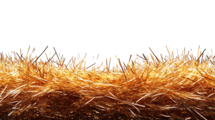 Golden Tinsel on Transparent Background