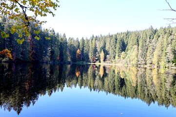 Herbstlandschaft am Mathisleweiher im Schwarzwald
