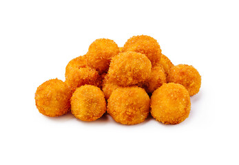 Delicious golden fried cheese balls stacked high for a tasty snack