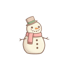 Charming Snowman With Top Hat And Scarf For Winter Celebrations