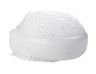 Thick White Soap Foam Lather Isolated on White