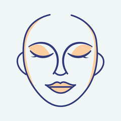 Serene face drawing with closed eyes and soft hues evokes tranquility and inner peace