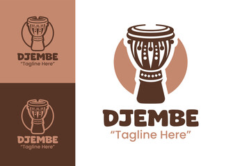 Modern Djembe Logo for Music, Culture, and Art Branding