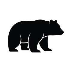 Silhouette of a majestic black bear in profile walking symbolizing nature and wildlife