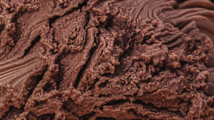Close up of macro chocolate ice cream background