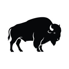 Majestic bison silhouette powerful wildlife symbol animal icon for nature and outdoors