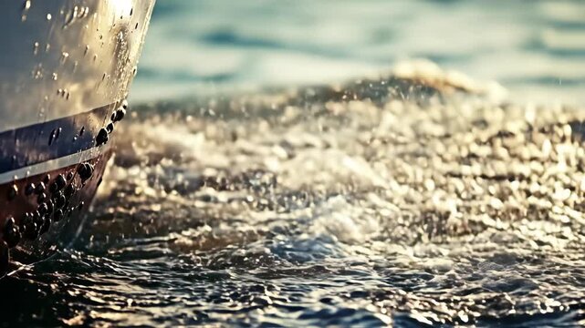 A close-up shot capturing the dynamic movement of water splashing against a surface, showcasing the beauty and power of nature in an aquatic environment.