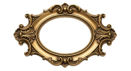 Ornate gold picture frame with an oval opening
