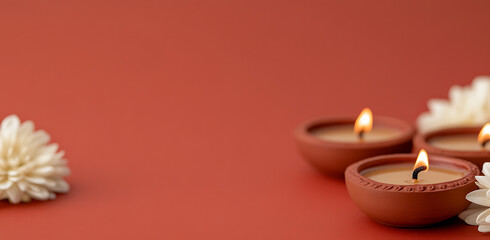 Warm candlelight and soft floral accents create a serene ambiance. The simple beauty of the scene evokes a sense of calm, perfect for moments of reflection & peace.