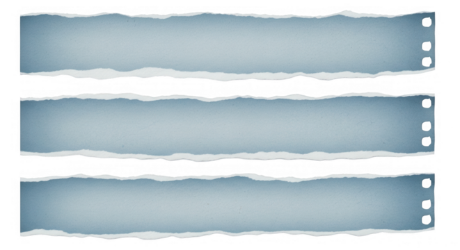 Three torn paper strips,perfect for adding a distressed or vintage look