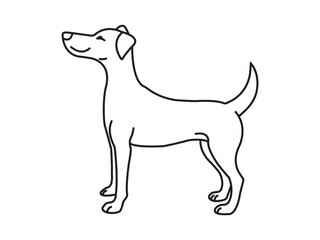 Fototapeta premium Cute Sitting Dog Line Art | Free Printable Puppy Colouring Sheet