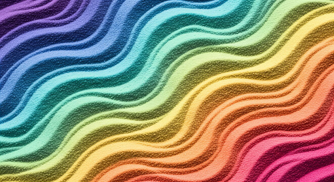 Colorful Wavy Sand Texture Rainbow Background - Powered by Adobe