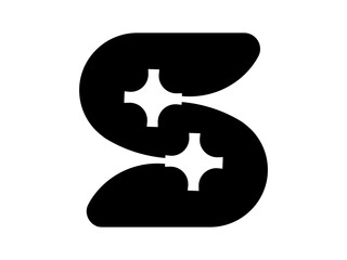 creative s letter logo with star symbol