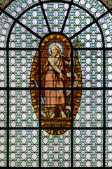St John the Baptist. 17th-century stained-glass window in Église Saint-Sulpice (The Church of Saint-Sulpice) in Paris.