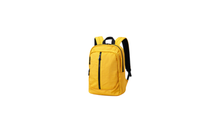 Bright yellow backpack ready for school travel or daily commute
